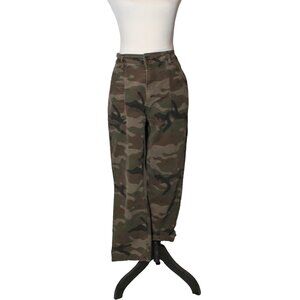Time & Tru Size 16 High-Waisted Slim Straight Leg Pants Military Punk Cargo